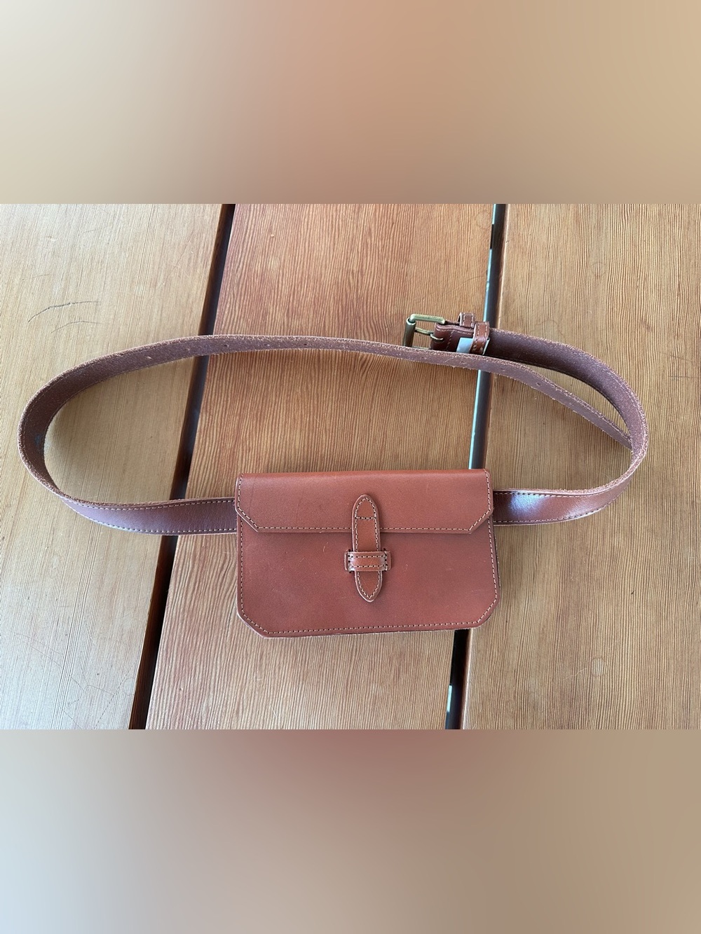 Banana Republic Genuine Leather Belt Bag | Cognac